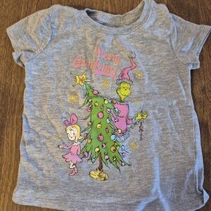 Dr. Seuss Gray Merry Grinchmas Kids T-Shirt
